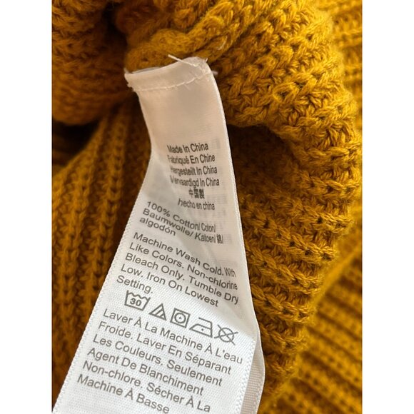 J.Crew Women's Yellow Long Sleeve V- Neck Loose Knitted Sweatshirt Sz L - Picture 5 of 6